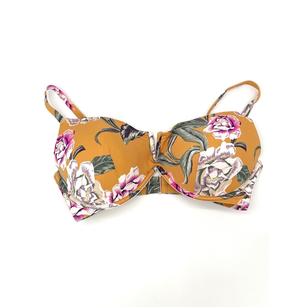 Shade Shore Bikini Top Women 38DD‎ Floral Underwire Tropical Resort Boho Summer